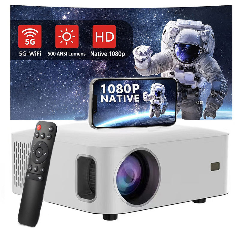 โปรเจคเตอร์สมาร์ทพกพา 200W ทนทาน จอ LCD ขนาด 5.0 นิ้ว โปรเจคเตอร์มินิโรงภาพยนตร์บ้านเบา