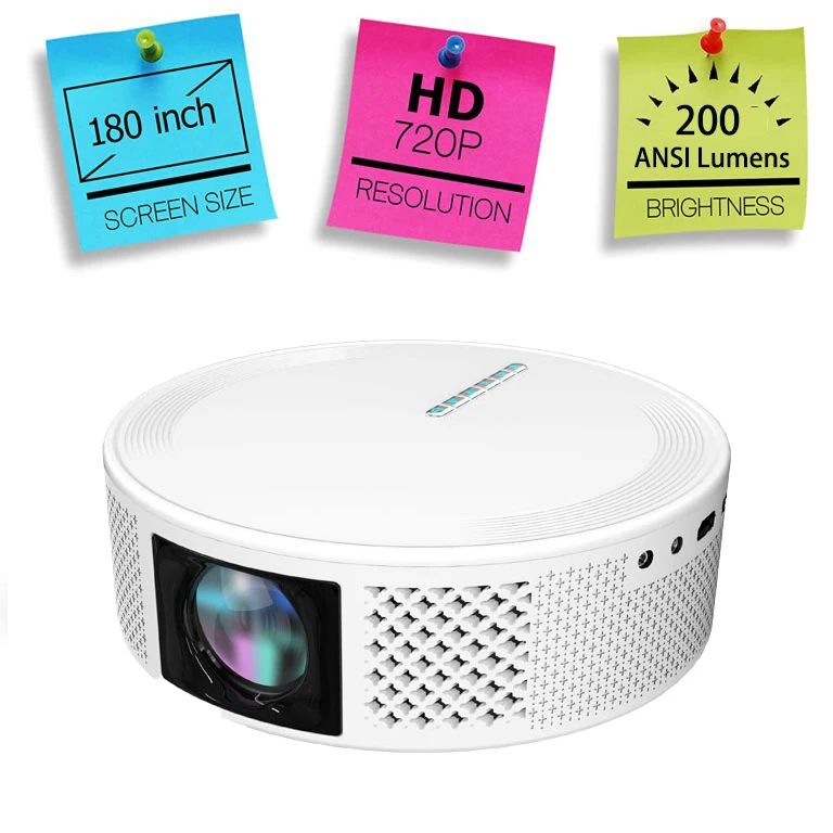 โปรเจคเตอร์หนังแบบกลมทนทาน ขนาดเล็ก, CE บ้าน LED มินิ HD โปรเจคเตอร์ Android