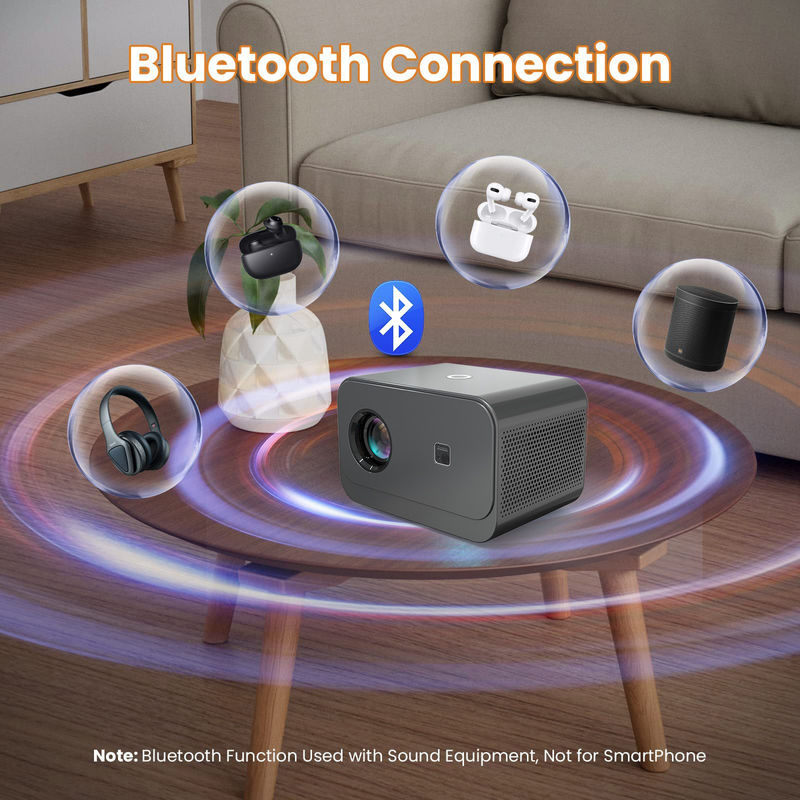แอนดรอยด์ 9.0 สินค้าใหม่ ไฟฟ้าโฟกัส LED+LCD HDMI โปรเจคเตอร์ 200 ลูเมน