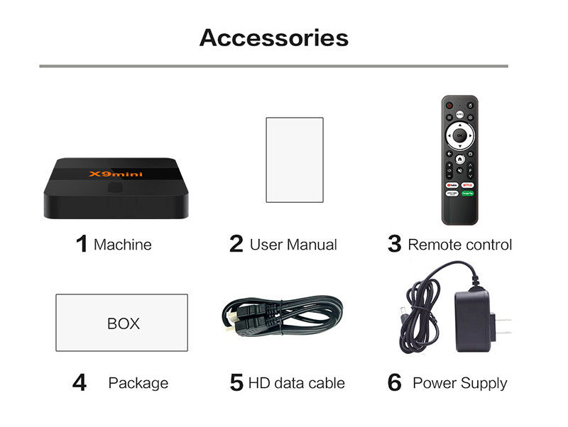 2024 TV Box ราคาถูกที่สุด แอนดรอยด์ 9 ATV กับ BT Voice Remote 1G 8G X9mini
