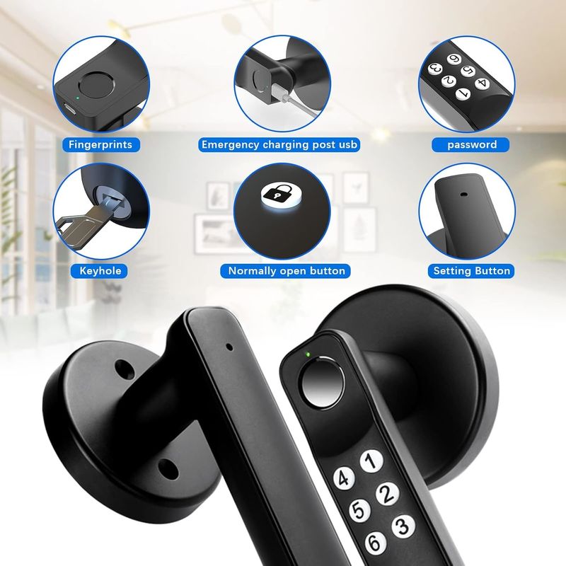 Foxgard T01 Smart Door Lock การเข้าใช้งานโดยไม่ใช้กุญแจ สับสนธิซิงค์ การควบคุมลายนิ้วมือและแอปสําหรับความปลอดภัยในบ้านและสํานักงาน