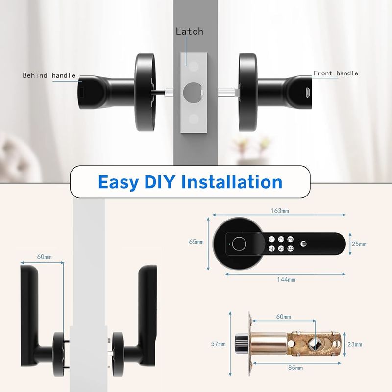 Foxgard T01 Smart Door Lock การเข้าใช้งานโดยไม่ใช้กุญแจ สับสนธิซิงค์ การควบคุมลายนิ้วมือและแอปสําหรับความปลอดภัยในบ้านและสํานักงาน