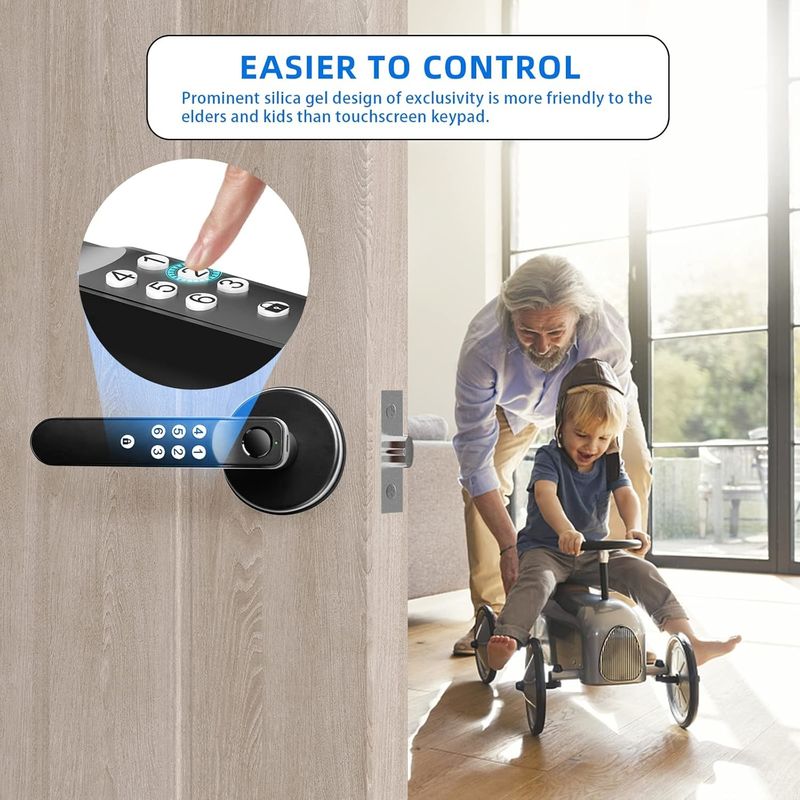 Foxgard T01 Smart Door Lock การเข้าใช้งานโดยไม่ใช้กุญแจ สับสนธิซิงค์ การควบคุมลายนิ้วมือและแอปสําหรับความปลอดภัยในบ้านและสํานักงาน